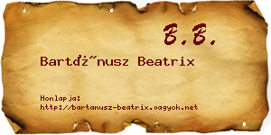 Bartánusz Beatrix névjegykártya